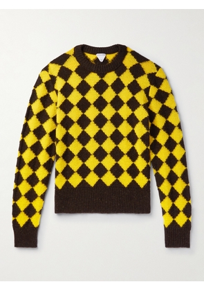 Bottega Veneta - Logo-Appliquéd Argyle Intarsia Wool Sweater - Men - Yellow - M