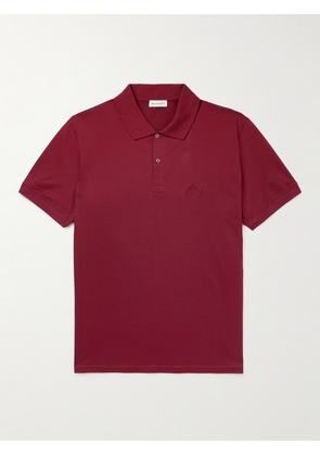 Alexander McQueen - Logo-Embroidered Organic Cotton-Jersey Polo Shirt - Men - Burgundy - S