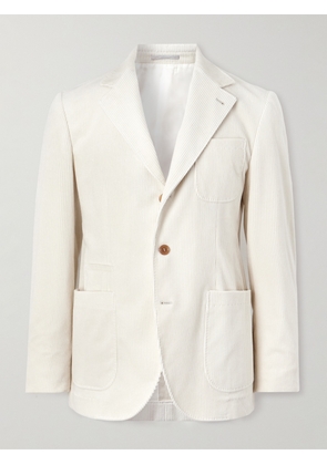 Brunello Cucinelli - Stretch Cotton and Cashmere-Blend Corduroy Blazer - Men - White - IT 46