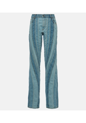 Mugler Patchwork straight jeans
