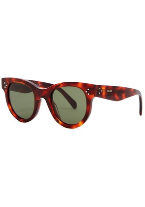 Celine Tortoiseshell Round-frame Sunglasses - Brown