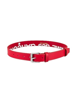 COMME des GARCONS Huge Logo Belt in Red - Red. Size S (also in M).