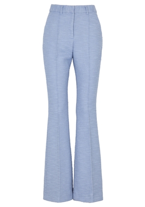 Rebecca Vallance Carine Flared Bouclé-tweed Trousers - Blue - 12