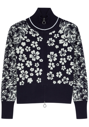 High Furtive Floral-intarsia Knitted Cardigan - Navy - S
