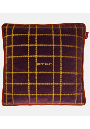 Etro Embroidered cotton and velvet cushion