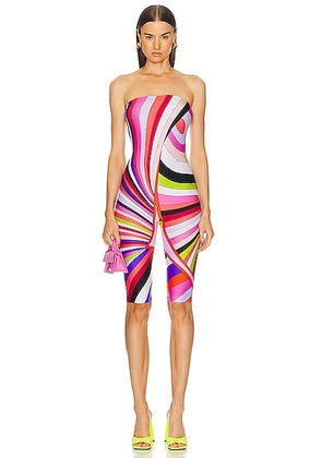 Emilio Pucci Strapless Jumpsuit in Arancio & Rosa - Pink. Size S (also in XS).