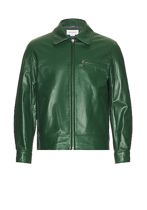 thisisneverthat Leather Sports Jacket in Green - Green. Size S (also in ).