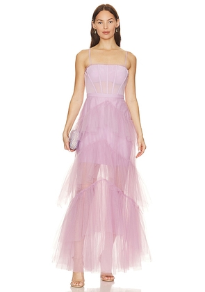 BCBGMAXAZRIA Corset Tulle Gown in Lavender. Size 12, 4, 6, 8.