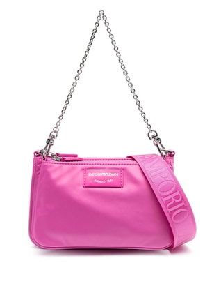 Emporio Armani logo-patch shoulder bag - Pink