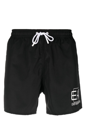 Ea7 Emporio Armani logo-print drawstring swim shorts - Black