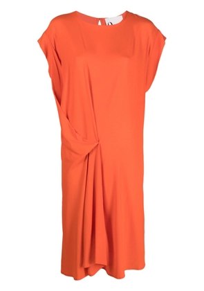 8pm ruched-detail charmeuse dress - Orange