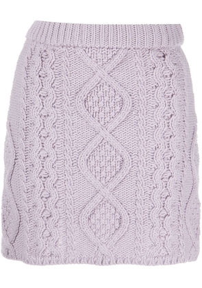 Rokh cable knit mini skirt - Purple