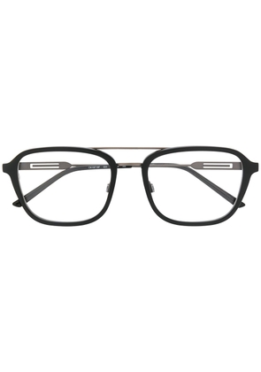 Calvin Klein logo printed square frame glasses - Black