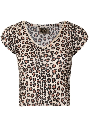 Fendi Pre-Owned 1990s leopard-print knitted top - Brown