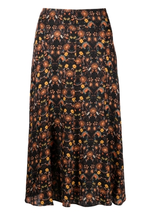 ISABEL MARANT floral-print A-line skirt - Black