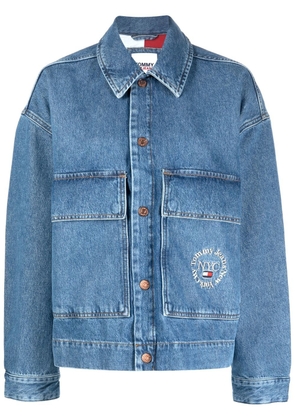 Tommy Jeans embroidered-logo denim jacket - Blue