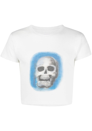 ERL skull-print cropped T-shirt - White