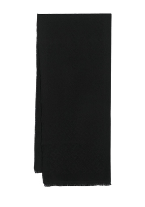 Tagliatore monogram-jacquard wool scarf - Black