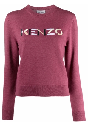 Kenzo embroidered-logo wool jumper - Pink