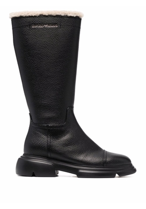 Emporio Armani pebbled leather boots - Black