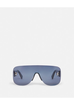 Stella McCartney - Logo Stud Aviator Sunglasses, Woman, Shiny Transparent Blue