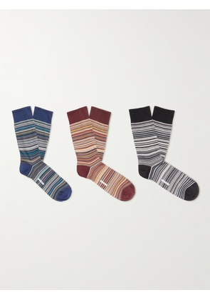 Missoni - Three-Pack Striped Cotton-Blend Socks - Men - Multi - 42-43