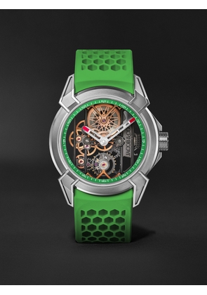 Jacob & Co. - Epic X Limited Edition Hand-Wound Skeleton Chronograph 44mm Titanium and Rubber Watch, Ref. No. EX110.20.AA.AC.ABRUA - Men - Green