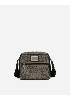 Dolce & Gabbana Coated Jacquard Crossbody Bag - Man Crossbody Bags Black Fabric Onesize