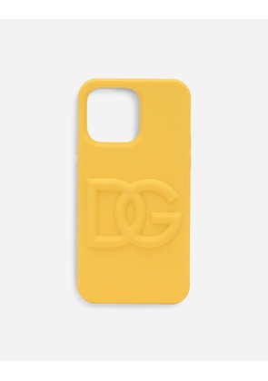 Dolce & Gabbana Branded Rubber Iphone 14 Pro Max Cover - Man Technology Yellow Rubber Onesize