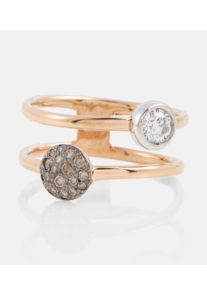 Pomellato Sabbia 18kt gold double-ring with diamonds