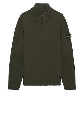 Stone Island Quarter Zip Sweater in Olive - Olive. Size S (also in ).