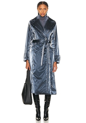 RTA Trench Coat in Slate Blue - Blue. Size L (also in S, XS).