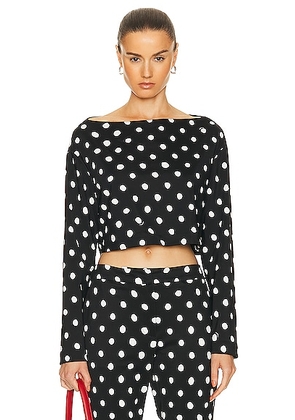 Marni Cropped Long Sleeve Top in Black - Black. Size 40 (also in 42, 44).