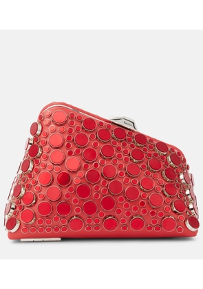 The Attico Midnight Mini embellished leather clutch