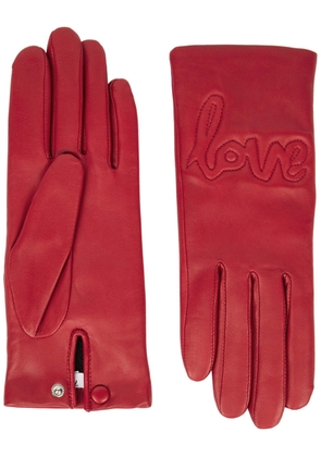 Agnelle Moor Love Leather Gloves - Red