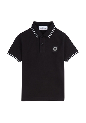 Stone Island Kids Stretch-cotton Polo Shirt (6-8 Years) - Black