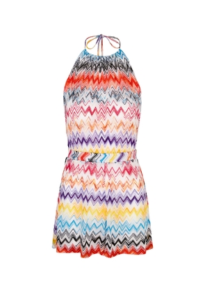 Missoni Zigzag-intarsia Fine-knit Playsuit - Multicoloured - 10