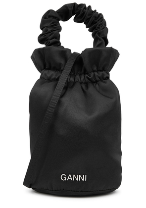Ganni Occasion Satin top Handle bag - Black