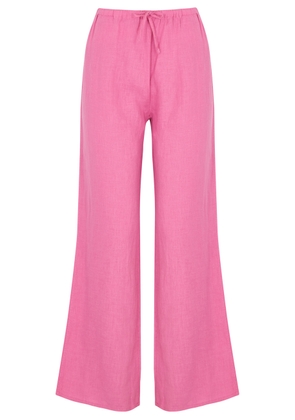 Desmond & Dempsey Linen Trousers - Pink - S