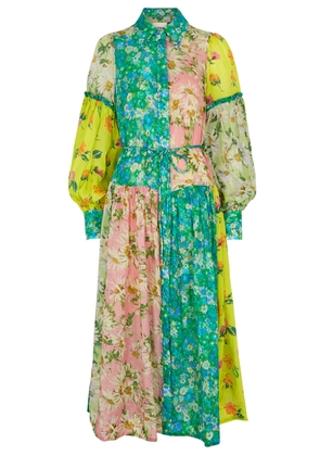 Alemais Kenzie Patchwork Ramie Maxi Shirt Dress - Multicoloured