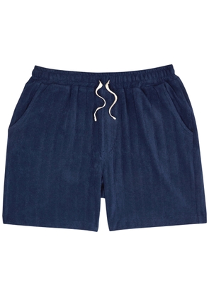Oliver Spencer Weston Ribbed Terry Shorts - Navy - S