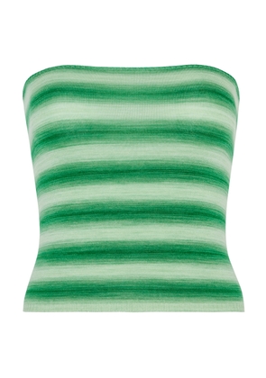 Gimaguas Ludo Strapless Striped Stretch-knit top - Green - L