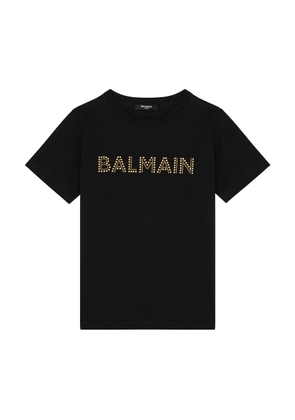 Balmain Kids Logo Cotton T-shirt (4-10 Years) - Black