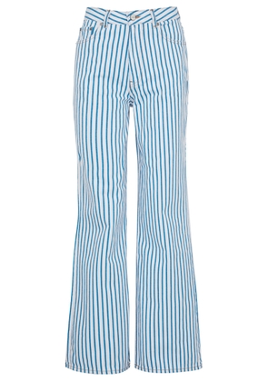 Ganni Magny Striped Flared Jeans - White - W27