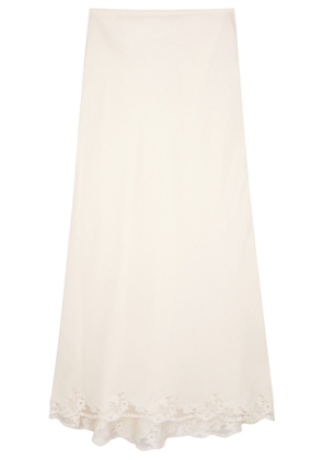 Rixo Crystal Lace-trimmed Maxi Skirt - Cream - 16