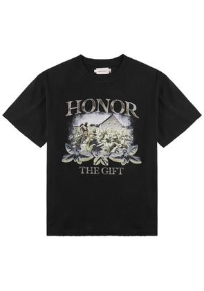Honor The Gift Tobacco Field Printed Cotton T-shirt - Black - L