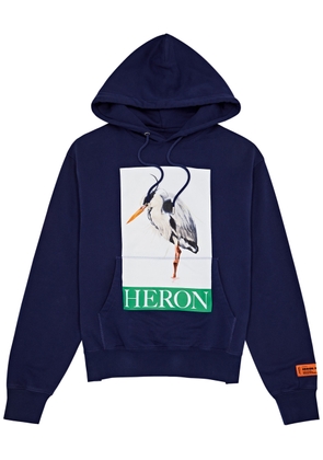 Heron Preston Heron Printed Hooded Cotton Sweatshirt - Navy - M