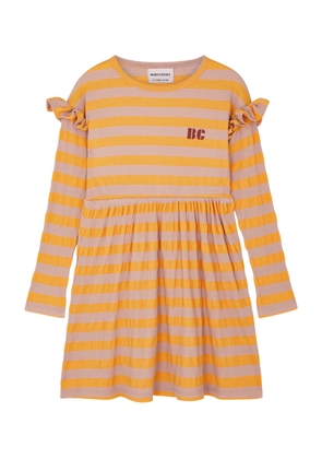 Bobo Choses Kids Striped Ribbed Stretch-jersey Dress - Orange - 4 Years