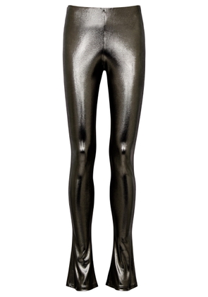Blumarine Metallic Jersey Trousers - Silver - 8