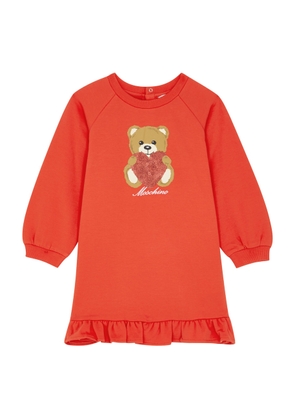 Moschino Kids Printed Stretch-cotton Jumper Dress - Red